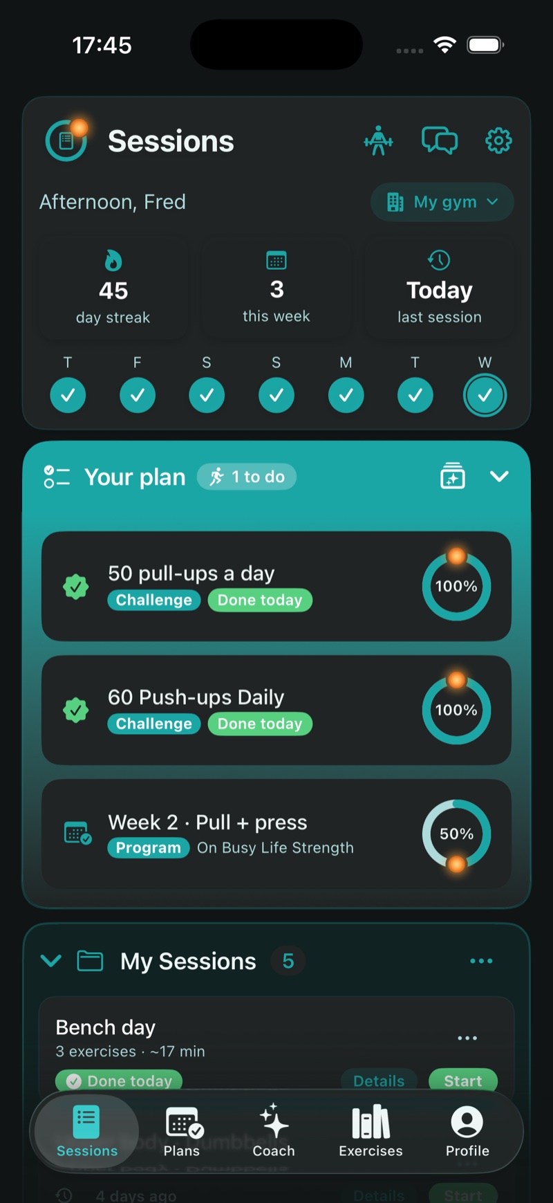 A PT-One program week